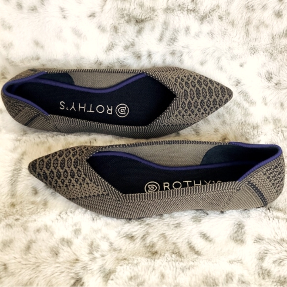 ROTHY’S The Point Walnut Python Flats - Picture 4 of 9